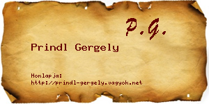 Prindl Gergely névjegykártya